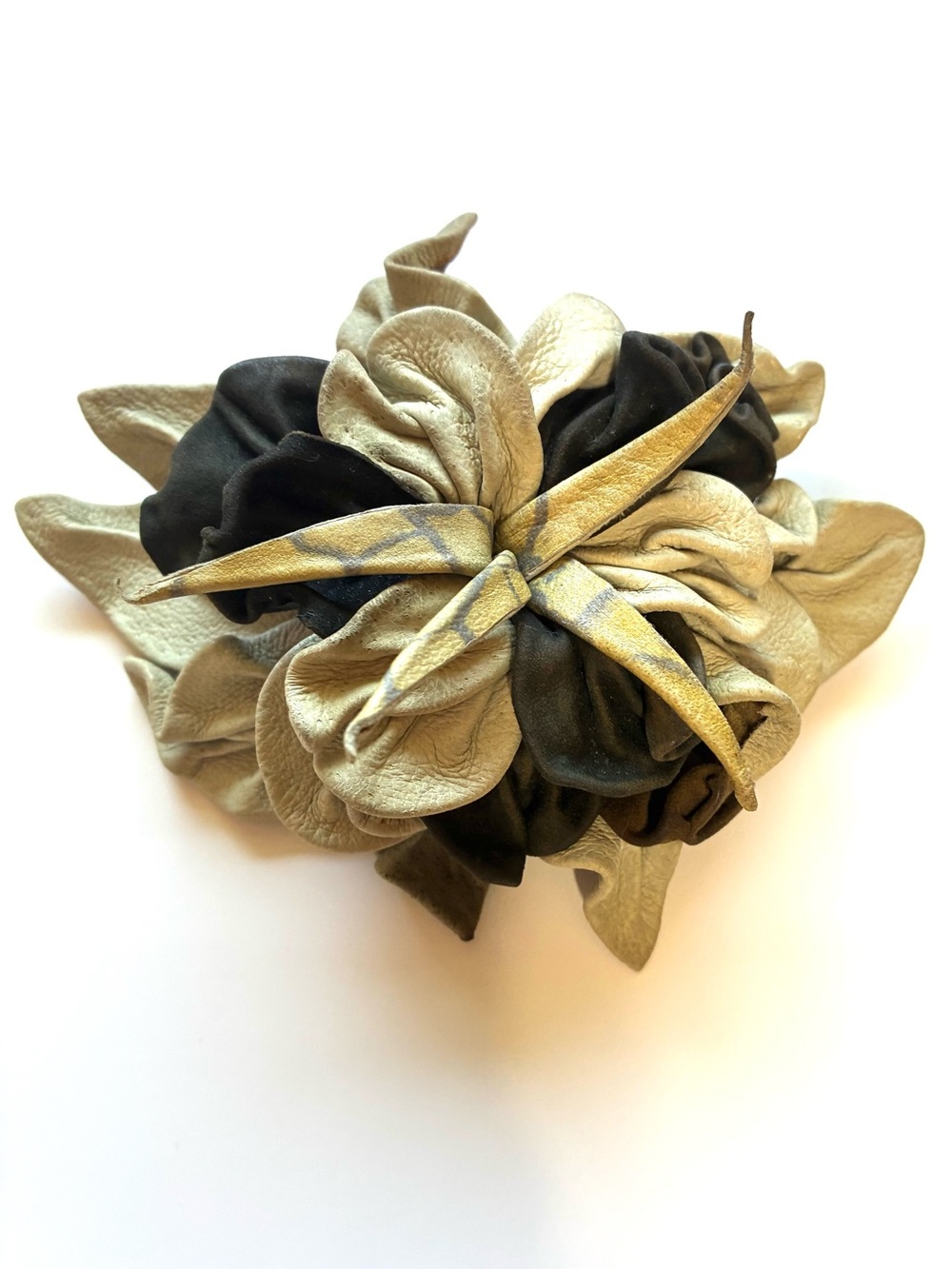 Vintage  Unique Natural Leather Barrette for Women’s Hair - Picture 8 of 15